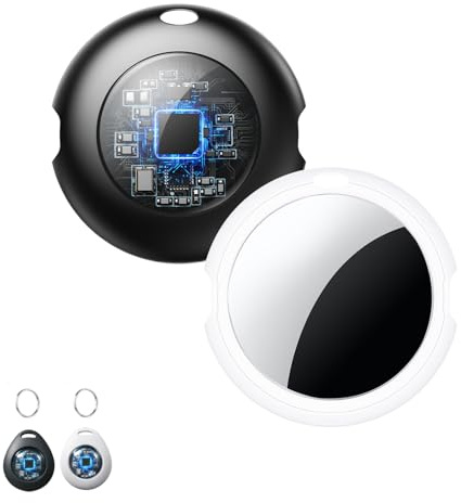 Air Smart Tracker Tags 2-Pack, Works with Apple Find My (iOS Only) MFi Certified GPS Tracking Tag Item Finder for Keys Luggage Pets 2-Years Battery 100dB Alarm IP67 Waterproof No Subscription Required