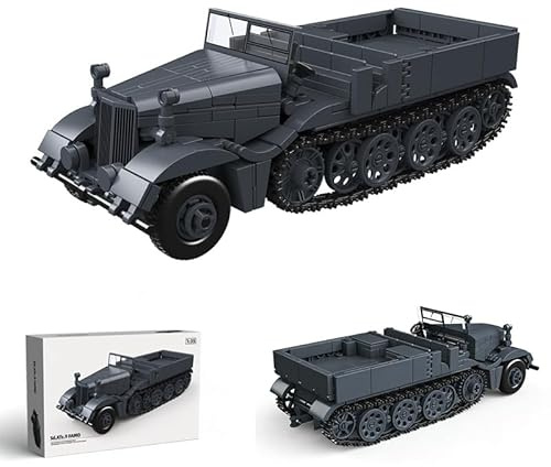 YILETKC Technik Panzer Bausteine Bausatz, 525 Teile Militär Halbkettenfahrzeug Konstruktionsspielzeug, WW2 Armee Klemmbausteine Tank Modellbausatz, Geschenk für Teenager und Erwachsene