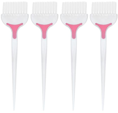 ibasenice Pinceles para Teñir el Cabello Juego de 4 de Abs Blanco, Cepillos Profesionales y Teñido para Peluquería en Salón Casa