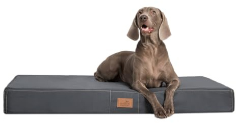tierlando® Hundematratze Hugo Basic aus pflegeleichtem Anti-Haar-Polyester, mit Rutschfester Unterseite, gehobene Stabilität für große Hunde, Größe: 80x60cm | Farbe: 02 Graphit