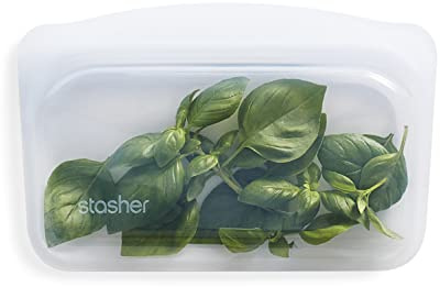 Stasher Snack Silikonbeutel, Gefrierbeutel, Wiederverwendbar,BPA-frei, Klar | Silikonbeutel für Snacks, Meal Prep; ideal für Schule, Büro und unterwegs, auslaufsicher, BPA-frei, Küche, Kühlschrank.