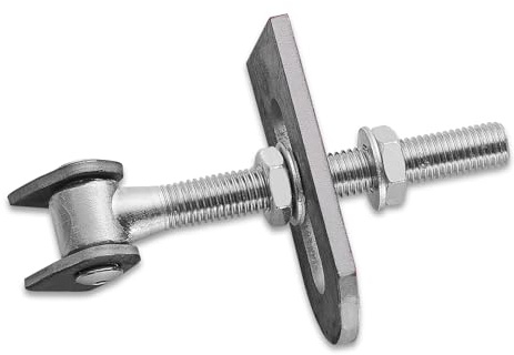 SOTECH 2 x Torangel verstellbar M18 x 185 mm mit Anschweißlaschen | Torbeschlag Stahl-Torband Stahltor-Scharnier