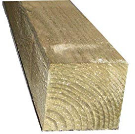 Wooden Fence Post Pressure Treated 75mm x 75mm (3x3 Inch) 1.8m (6ft) Long Pack of 4