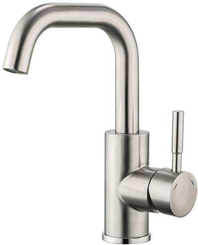 Frap Badarmatur kleines waschbecken Mischbatterie, Einhebelmischer Wasserhahn Bad Mischbatterie, Gebürsteter Edelstahl Spültischarmatur für Bad