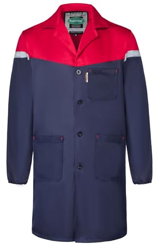 Yukirtiq Herren Arbeitsjacke Arbeitskittel Mechanisch Arbeitskleidung Warenhaus Berufsmantel Werkstatt Mantel Arbeitsmantel Lange Jacke