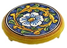 Porta caffettiera in ceramica decorata a mano da ceramisti siciliani di Santo Stefano di Camastra barocco art 20