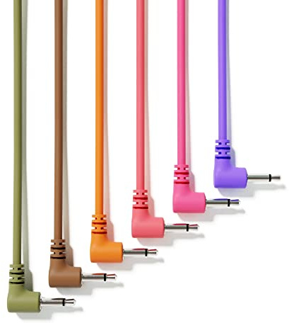 ExcelValley - Rechtwinkliger Mono Modular Patchkabel TS 3,5mm 1/8 Zoll Eurorack Synthesizer [6B-Pack | 200 cm - 78,74]