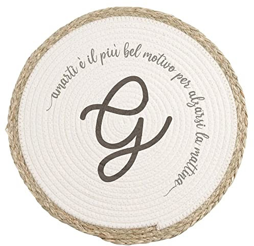 Amarti è il più bel motivo per alzarsi la mattina Tovaglietta Alimentare in Vimini Personalizzata con Iniziale Idea Regalo Compleanno Natale Pasqua Sottopiatto Colazione Pranzo Cena Casa Ufficio