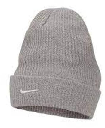 NIKE DV3342-0163 U NSW Beanie gerippte Mütze, Unisex, Grau/Weiß, Einheitsgröße, grau, Einheitsgröße