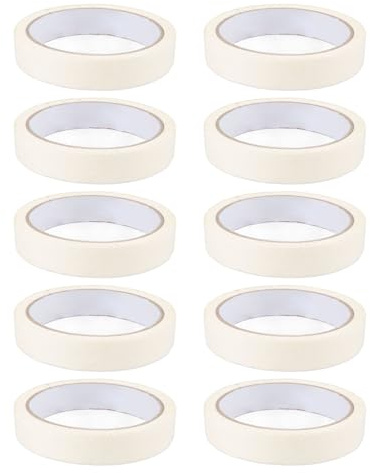 Ruban de Masquage Blanc de 0,7 Pouce, Largeur de Ruban de Peintres Beige Blanc Facile à Déchirer pour la Maison, le Bureau, L'école, la Papeterie, L'art de Bricolage