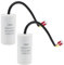 Lot de 2 Condensateurs CBB60 20 µF 450 V 50/60 Hz - Avec câble de Raccordement de 20 cm et Cosses de Câble - Condensateur de Démarrage 20 µF - 74 x 38 mm