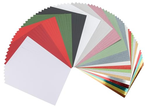 Vaessen Creative Florence Tonkarton - Bastelkarton A4 - Bastelpapier 75 Bögen - 20 Farben - Scrapbook Papier für Karten Basteln, Stanzen und Papierbasteleien - Textur, Perlmutt, Glitzer und Metallic