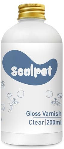 200 ml Smalto per argilla essiccata all'aria, vernice trasparente per ceramica, Finitura ad alta lucentezza, impermeabile, antigraffio (Lucido)