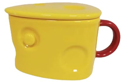 Niedliche Keramiktasse in Käseform – Stilvolle, Multifunktionale Teetasse Mit Deckel, Perfekt Für Heimdekoration Und Geschenke