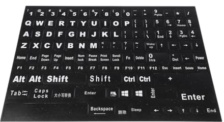 PartyKindom Universal English Keyboard Stickers Replacement Letter Labels for Laptop and Desktop Computers, Matte Keyboard Language Sticker Sheet for Typing and Office Use