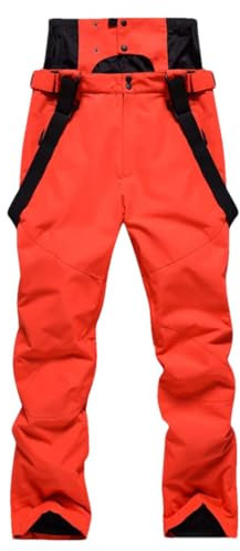 Suwequest Skihose für Damen und Herren, warm, Outdoor, Skifahren, Snowboarden, Sportbekleidung, winddicht, Sport, Radfahren, Camping, Orange, 36