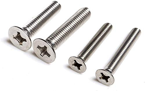 Sicherheitsschrauben，Schrauben， Schraube Edelstahl-Flachkopf-Kreuzschlitzschraube Senkkopfgewinde Metrische Maschinenschraube Flachkopfschraube (Farbe: M3x8mm (50 Stück), Größe: Einheitsgröße) ( Color