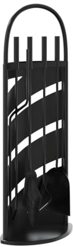 vidaXL Set Attrezzi per Caminetto 5 pz 23x15x66 cm in Acciaio