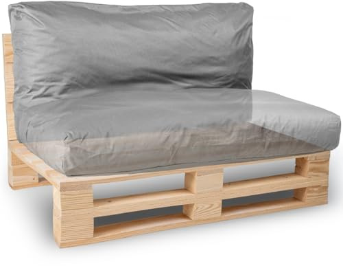 bananair - Palettenkissen Outdoor Wasserdicht & Abnehmbar - Schaumstoffpolsterung, Bequem - Polster Ideal für Europaletten, Palettenmöbel, Gartenmöbel (Sitz- oder Rückenkissen, 120x60 cm, Dunkelgrau)
