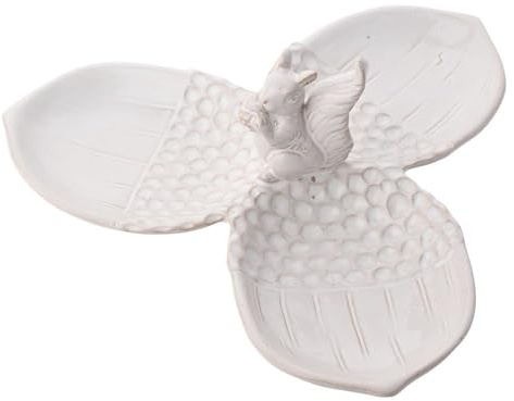 Widdop and Co. - Country Living White Glazed Ceramic Squirrel & Acorn | Three Tray Serving Platter Plate. Home Decor Gifting for Hosting, Dinner & Parties for Animal & Nature Lovers - 23cm x 23cm