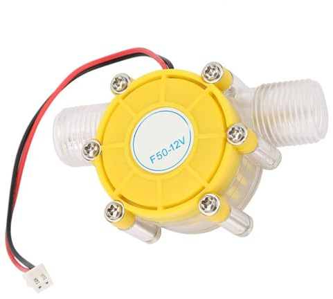 Cocoarm Low Noise Micro Hydro Water Generator 12V Stable Output Voltage F50 Transparent Yellow for Water Pressure Systems