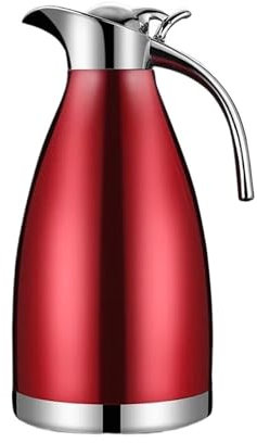 Cafetière en acier inoxydable 304 avec isolation sous vide de grande capacité 2 L (rouge)
