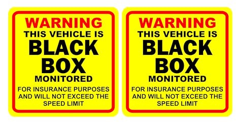 Tek Automotive Warning Black Box Car Sticker – Twin Pack, 10x10cm – Black Box Sticker for Insurance Monitoring – Self-Adhesive Vinyl – Indoor & Outdoor Use for Cars, Vans & Learner Drivers