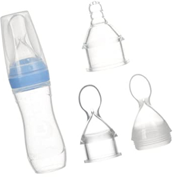 UPKOCH 3 Stücke Stillflaschen Silikon Nuckelflasche Säugling Blue