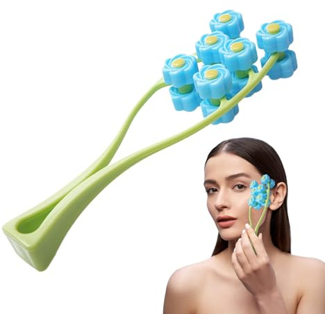 Massaggiatore facciale, massaggiatore viso a di Y, rullo per fiori 3D, dispositivo di rilassamento manuale portatile per tonificare la pelle