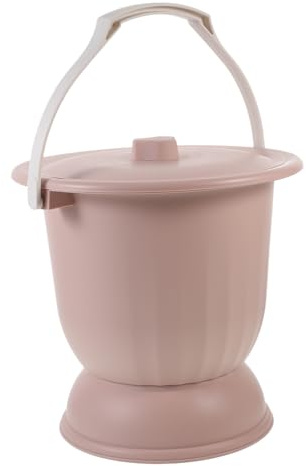HAMPPLIES Orinal de Pp 4,5 L Rosa, Bacinilla de Tapa y Diseño Antideslizante, para Uso Nocturno Hogar