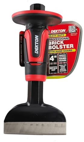 Dekton 4-Inch Bolster Pro-Heavy-Duty Chisel for Demolition and Masonry Work| High-Carbon Steel Blade| Precision Ground Edge for Effective Cutting and Chopping| Ergonomic Handle| Ideal for Construction