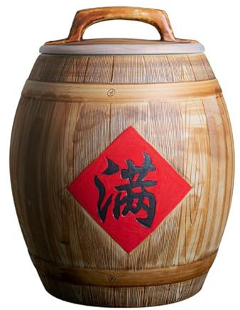 Elegant Large Ceramic Rice Dispenser & Cereal Storage Container 25kg Sealed Porcelain Jar for Kitchen nization Stylish Chinese Style Food Storage Solution