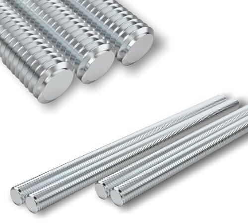 Gewindestange, 5 Stück Edelstahlstäbe, M10 x 300 mm Vollgewindestangen, 304 Edelstahl, Massive Rundstangen für Heimwerker