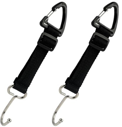 2er Set Auto Kopfstützenhaken, Verstellbare Auto Rücksitz Haken für Handtaschen, Einkaufstaschen, Universal Metallhaken für Autositz, für Autozubehör - Edelstahl