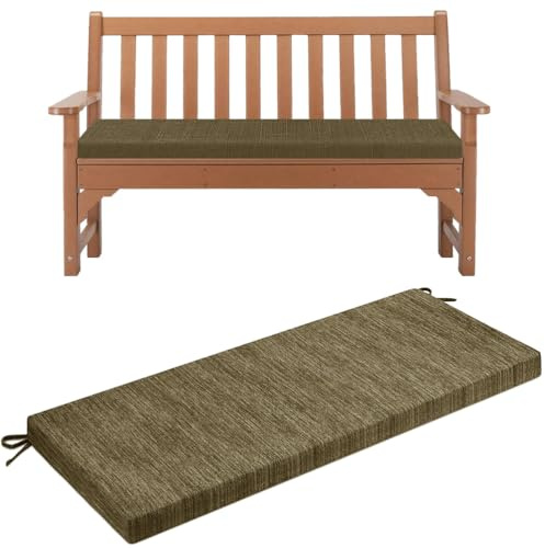 Bankauflage Outdoor, Sitzkissen Sitzauflage Sitzpolster Bank Leinenstoff, Waschbare Gartenbank Auflage Bankkissen, Abnehmbarer Bankauflagen Sitzbank Auflage Sitzauflage Gartenbank,No1,150X50X5CM