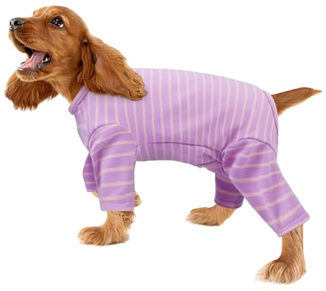 Hundepullover Fleece, Hundemantel mit Beinen Fleecejacke Wintermantel Hund Warm Hundepyjama Hundemantel Winter Hundekleidung Hundefleecepulli(Lila, L)