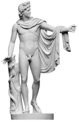DadArt Apollo Belvedere Weißer Alabaster-Statue, Gott des Lichts, Skulptur, handgefertigt, 30 cm