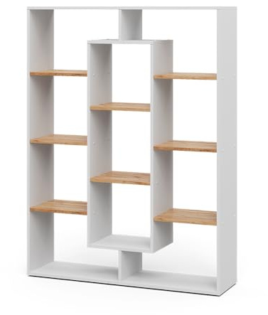 Vicco Raumteiler, Weiß/Goldkraft Eiche, 107.2 x 143 cm | zur Raumtrennung und flexiblen Aufbewahrung einsetzbar