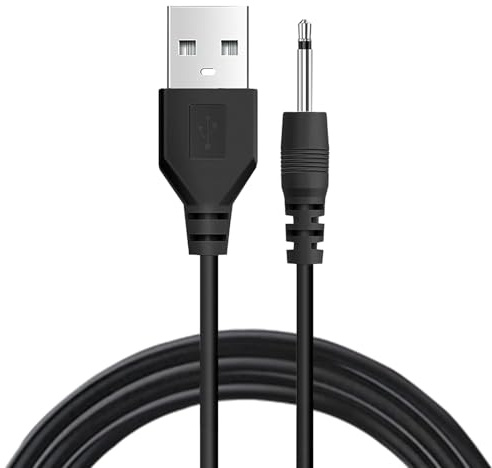 KenHLun 1.0m DC 5V Charger Cable to USB for Vibrator Charger Applicable to DC Charging Cable for Massagers 2.5mm Jack Black