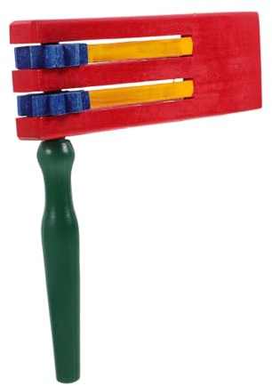 ORFOFE Wooden Ratchet Soundboard Double Layer Handheld Musical Ratchet Noise Maker for Boys and Girls Early Music Education and Sporting Events