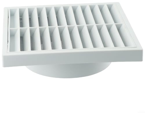 Honseadek Rejilla de ventilación de pared de plástico para ventiladores de escape y secadores, material PP con malla de acero, uso interior y exterior, color blanco, 100/125/150 mm