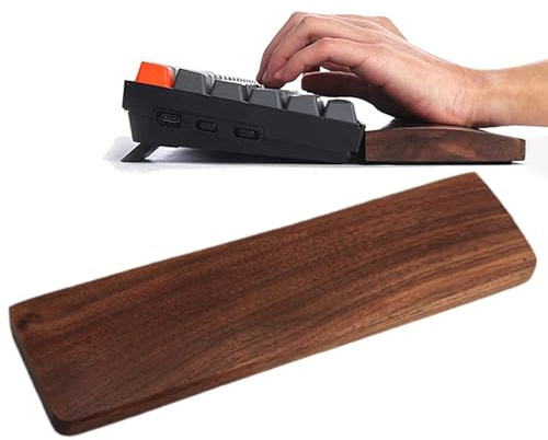 -Handballenauflage: Nussbaum-Kissen, Massivholz-Ständer, ergonomischer Handschutz, multifunktionales Schreibpad, Premium-Schreibtischzubehör | für Computer
