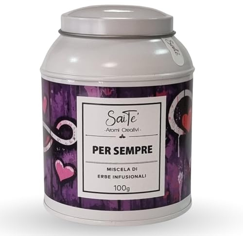 SaiTè Tisane sfuse Per Sempre 100gr, con rooibos cacao e cocco, gusto avvolgente e romantico, tisana regalo - Made in Italy