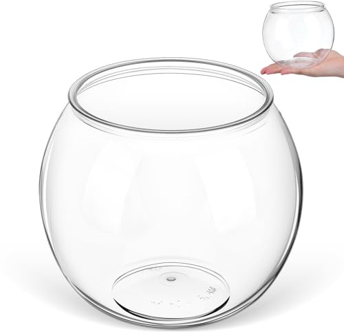 CORHAD Transparentes Tisch Aquarium aus Unzerbrechlichem Pet Kunststoff mit Einzigartigem Globusförmigem Design Kleines Aquarium als Dekorative Schreibtisch und Bücherregal Deko