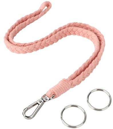 Segus Colgante Llaves Cuello, 1 Pieza Cinta Colgar Llaves, Lanyard Enfermera, con Mosquetón Giratorio Metálico, Correa Cuello para Porta Tarjetas, Silbatos (Rosa)
