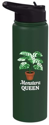 Monstera Queen Variegated Monstera Deliciosa House Plant Stainless Steel Insulated Water Bottle