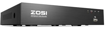 ZOSI Grabador de videovigilancia 4K 8CH PoE NVR sin Disco Duro, Compatible con cámaras IP de 2 MP/5 MP/8MP, Solo Compatible con cámaras PoE de la Misma Marca, H.265+, Smart Remote Access