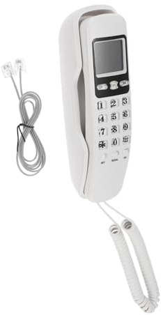 TOVINANNA Telefono Fisso da Tavolo Bianco in ABS Funzione Plug And Play, Stile retrò Classico Minimalista per Uso Domestico e Comodino, per Anziani