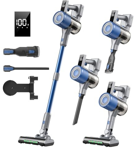 Aspirapolvere Senza Fili 650W 58kPa, 65 Min Autonomia, 2L, per Peli Animali | Filtro HEPA H13, Spazzola Anti-Groviglio LED, 2,3kg Leggero, Ricarica 3-4H, per Tappeti Parquet Auto