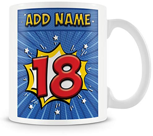 MUGGZ Personalised 18th Birthday Mug, Comic Novelty Gift Idea | 18th birthday gifts boys - gifts for boys, son or grandson, gift ideas